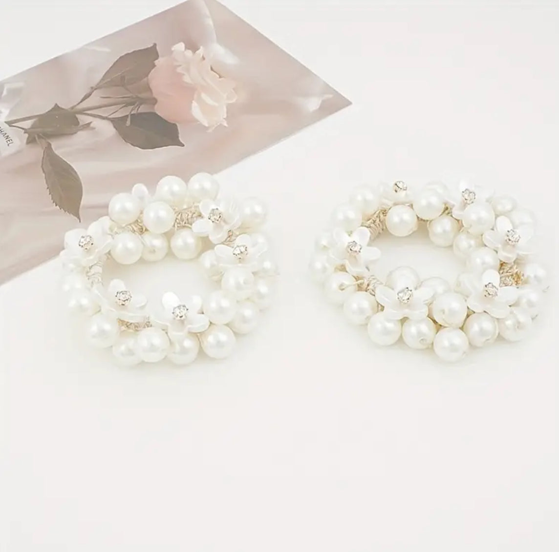 Elegant Flower Hair Ties, Fashion Bridal Wedding Hair Accessories, Synthetic Resin Hair Bands For Women