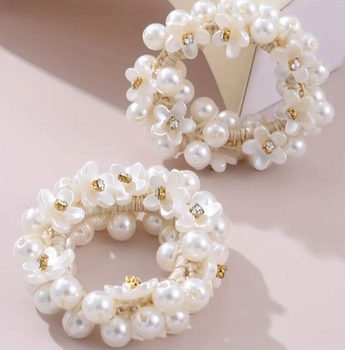 Elegant Flower Hair Ties, Fashion Bridal Wedding Hair Accessories, Synthetic Resin Hair Bands For Women