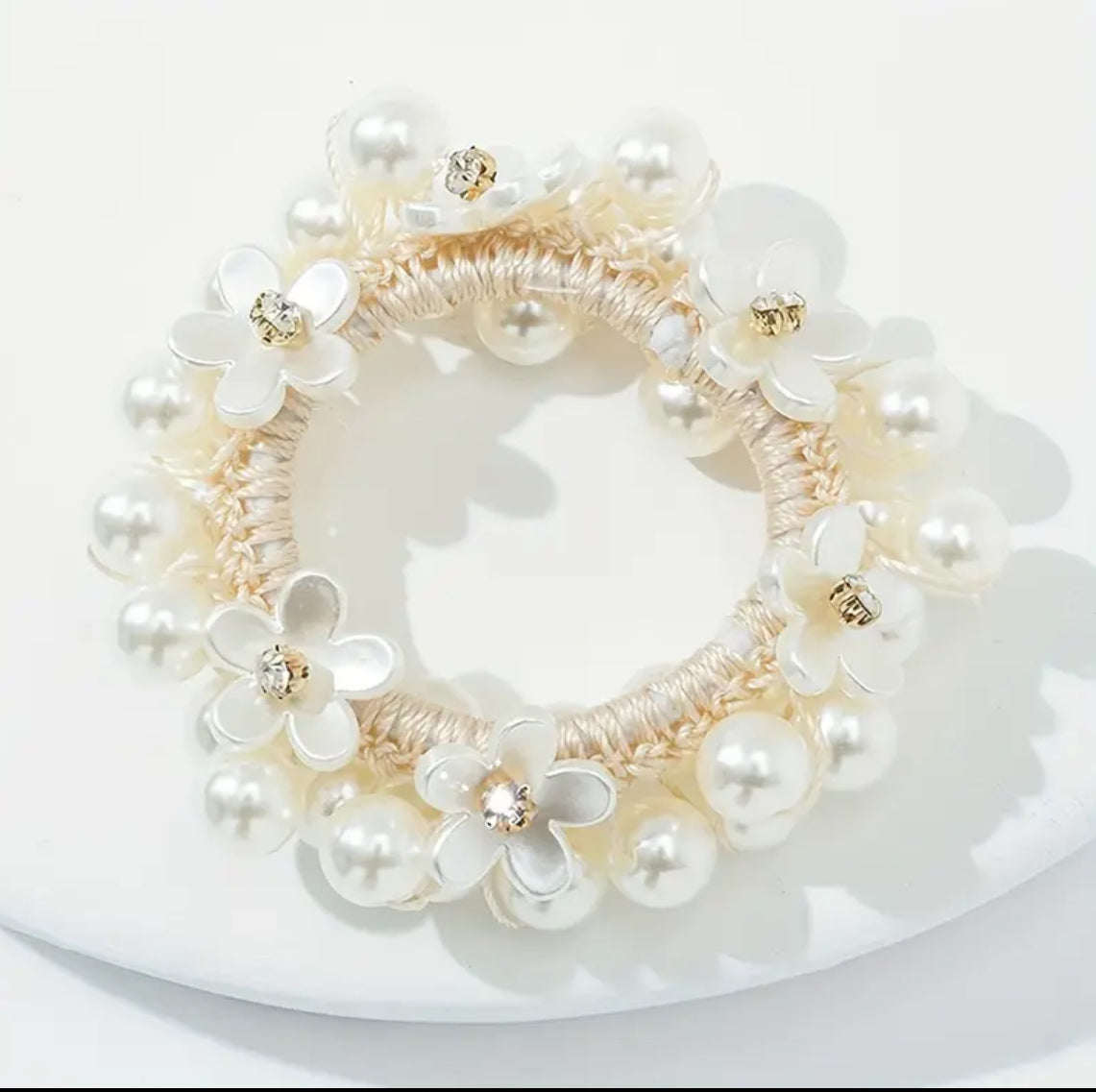 Elegant Flower Hair Ties, Fashion Bridal Wedding Hair Accessories, Synthetic Resin Hair Bands For Women
