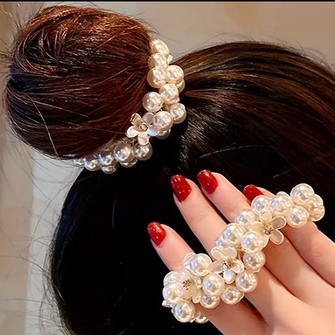 Elegant Flower Hair Ties, Fashion Bridal Wedding Hair Accessories, Synthetic Resin Hair Bands For Women